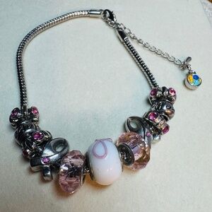 Pink Ribbon Hope Beaded Bracelet